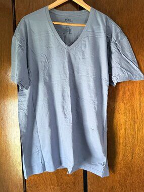 Polo Ralph Lauren V-Neck T-Shirt – Light Blue | Classic Fit | Size XL - NWOT